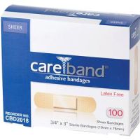 ASO CareBand Sheer Adhesive Bandage 3/4" x 3" Sterile