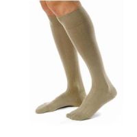 Men Knee-High Extra Firm Compression Socks, Closed Toe, Medium, Khaki