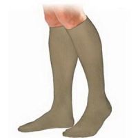 Men Knee-High Extra Firm Compression Socks, Closed Toe, Large, Khaki