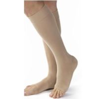 Women's Opaque Knee-High  Compression Stockings, Open Toe, Medium