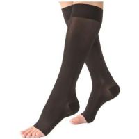 Women's Opaque Knee-High  Compression Stockings, Open Toe, Small
