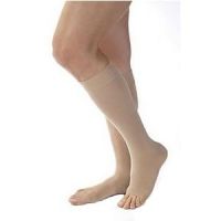 Women's Opaque Knee-High Firm Compression Stockings, Large, Natural