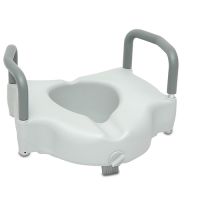 ProBasics Raised Toilet Seat with Lock and Arms, 350 lb Weight Capacity