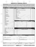 Inventory of Personal Effects 2-Part Form, Carbonless CFS1-12/2PS