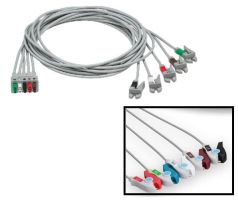 AHA Multi-Link Individually Replaceable 5-Lead Leadwire Set with Grabber Connectors, Long, 130 cm