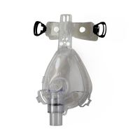 Silicone CPAP Full Face Mask with SilentVent Anti-Asphyxia Elbow (22mm Male) and OmniCLIP with Silicone Forehead Pad, No Head Strap, Adult, Size L