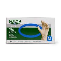 CURAD Powder-Free Stretch Vinyl Exam Gloves, Size M