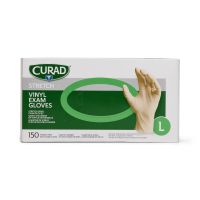 CURAD Stretch Vinyl Exam Gloves, Size L