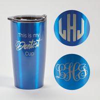 Himalayan Tumbler, Blue, Dentist, Personalized