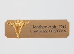Brass Name Badge w/ Caduceus Logo