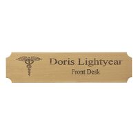 Brass/Black Name Badge w/ Engraved Caduceus