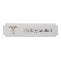 Silver/Black Name Badge w/ Engraved Caduceus