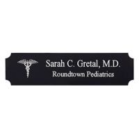 Black/Silver Name Badge w/ Engraved Caduceus