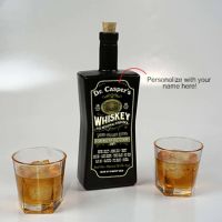 Black Glass Bottle Decanter, Personalized