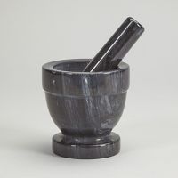 Black Marble Mortar and Pestle