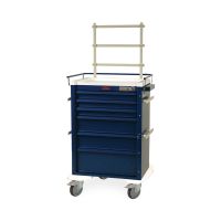 6-Drawer Aluminum Procedure / Nurse Supply Cart with Electronic Lock and Anesthesia Accessory Package
