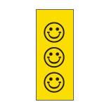 1/4" Sheet Tape, ID, Yellow / Black Smiley Faces