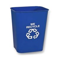 Fire Resistant Waste Basket, 40 qt., Blue