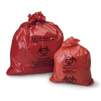Biohazard Waste Bag, Red, 30" x 36", 1.2 Mil