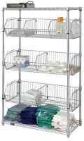 18" x 36" x 63" Stationary Modular Wire Basket Unit