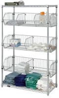18" x 48" x 63" Stationary Modular Wire Basket Unit