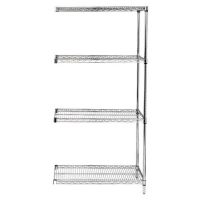 30" x 60" Stainless Steel Add-On Kit with 4 Shelves and an 86" Post