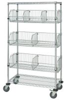 24" x 36" x 69" Mobile Modular Wire Basket Unit