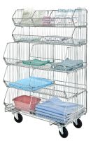 20" x 36" x 59" Mobile Wire Stacking Basket Unit