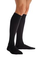 CURAD Knee-High Compression Dress Socks with 8-15 mmHg, Black, Size S, Regular Length