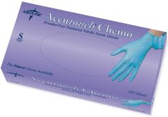 Accutouch Chemo Powder-Free Blue Nitrile Exam Gloves, Size S MDS192084H