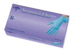 Accutouch Chemo Powder-Free Blue Nitrile Exam Gloves, Size XL