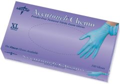 Accutouch Chemo Powder-Free Blue Nitrile Exam Gloves, Size XL MDS192087Z