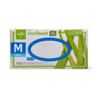 Aloetouch 3G Synthetic Stretch Exam Gloves, Vinyl, Powder Free, Size M