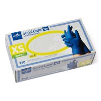 SensiCare Ice Powder-Free Nitrile Exam Gloves with SmartGuard Film, Size XS MDS6800H