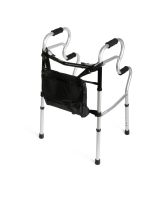 3-in-1 Stand Assist Walker with 2-Button Folding and Bag, Silver