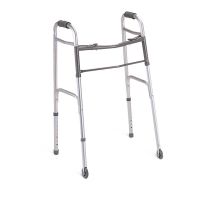 Adult Folding Walker, 2 Button, with 3" Wheels