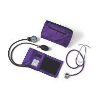 Dual-Head Stethoscope and Handheld Aneroid Sphygmomanometer Combination Kit, Adult, Purple
