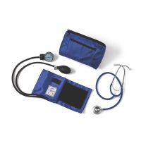 Dual-Head Stethoscope and Handheld Aneroid Sphygmomanometer Combination Kit, Adult, Royal Blue