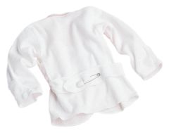 Baby Pin-Back Shirt with Mitten Cuffs, White