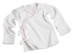 Baby Shirt with Mitten Cuffs, Tie-Side, 6 Month