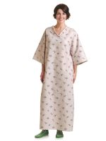 Patient Gown with Side Ties, Galaxy Print, Gray