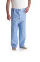 Color-Coded Pajama Pants, Solid Blue with White, Size L