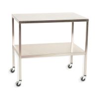 Stainless Steel Instrument Table with Shelf, 18" W x 33" L x 34" H
