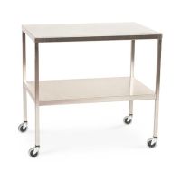 Stainless Steel Instrument Table with Shelf, 24" W x 36" L x 34" H