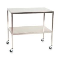 Stainless Steel Instrument Table with Shelf, 20" W x 48" L x 34" H