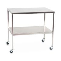 Stainless Steel Instrument Table with Shelf, 24" W x 60" L x 34" H