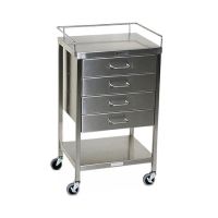 Utility Table, Four Drawer, 3 Sided Guardrail