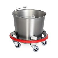 BUCKET, KICK, SS, 12 QUART, W/CASTERED FRAME