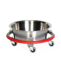 Stainless Steel Sponge Bucket, 8.5 qt., Bumper and Casters