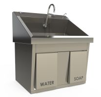 Surgical Scrub Sink with Knee Operated Water, Single Station, 27.5"D x 32"W x 37"H
